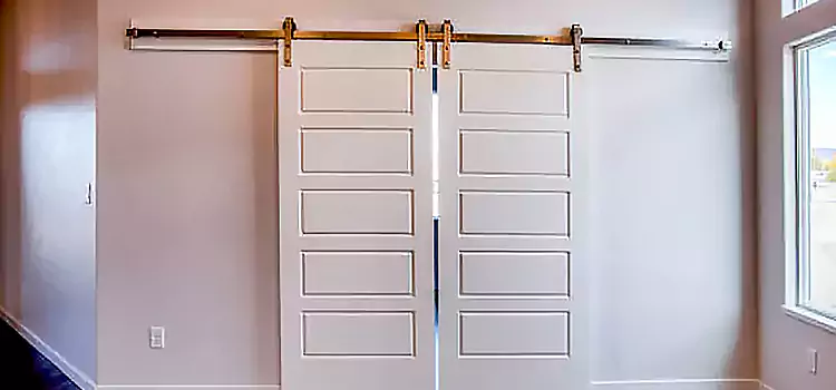 Glass Barn Door with Installation Hardware Kit Oak Bay